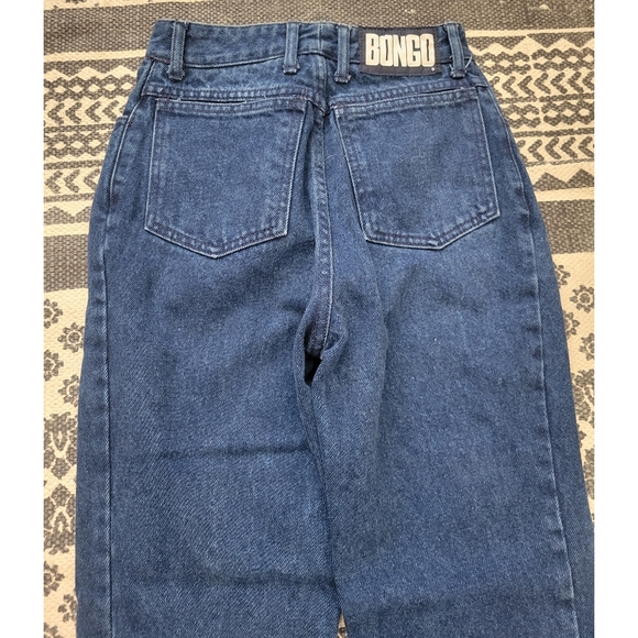 VNT Bongo Blue Denim Jeans Womens High Rise Mom Jeans Size 5 Stiff Denim - Picture 3 of 7